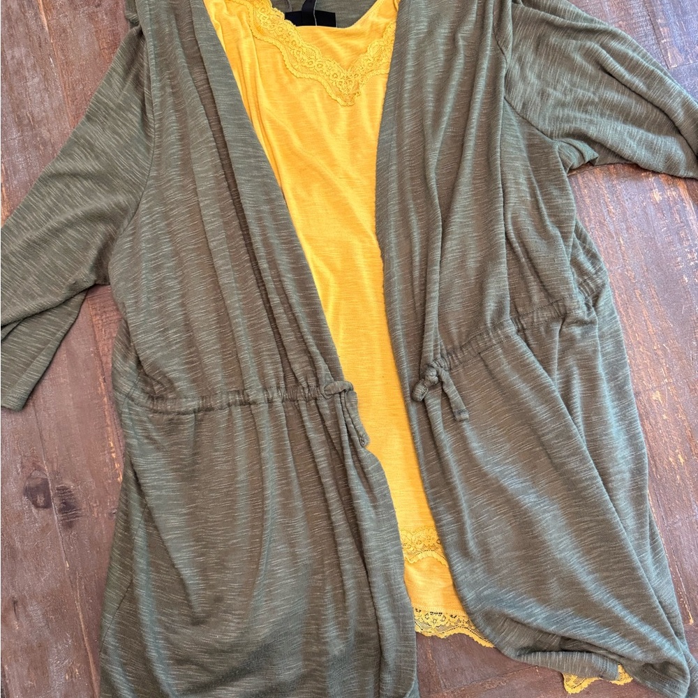Lane Bryant Olive Cardigan